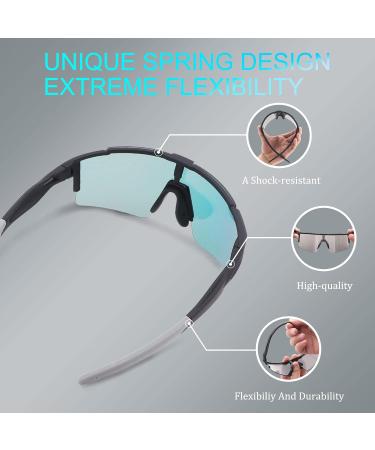 Banglong Polarized Sunglasses - Men's & Women's UV 400 Protection with 3 Interchangeable Lenses for Outdoor Sports Cycling Running & Golf - Black/Red - Buy Online on GoSupps.com