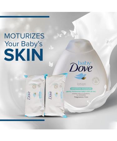Dove Baby Sensitive Moisture Lotion + 2 Rich Moisture Wipes Bundle - 200ml Nourishing Lotion & Water-Based Pamper Wipes for Diaper Sensitive Skin Care - Buy Online on GoSupps.com