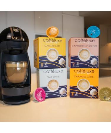 Dolce Gusto Compatible Coffee Pods Variety Pack - Caramel Latte, Cappuccino, Hot Chocolate, Cafe Au Lait, Flat White (50 Pods, 50 Servings) - Buy Online on GoSupps.com