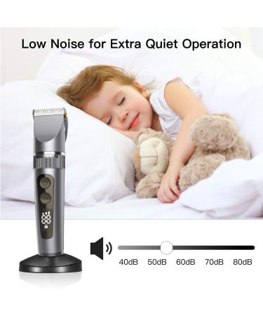 BerBizz Hair Clipper Professional Hair Trimmer Men's Hair Trimmer Beard Trimmer Precision Trimmer Waterproof Long Hair Trimmer Set LED Display for Men Children and Family (Gray) - Buy Online on GoSupps.com