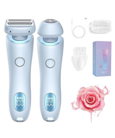 Eviay Premium Shaver Beautibloom Razor Beautyglide Pro Shaver 2 in 1 Electric Shaver Razors for Women Thecozy Luna Shaver Wet & Dry Beautyglide Pro Bikini Trimmer for Women (Blue)