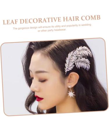 MAGICLULU 1pc Wedding Hairpin Leaf Art Hair Comb Leaf Hair Clips Leaf Hair Accessories Leaf Hair Comb Hair Comb Pin Leaf Combs Exquisite Hair Accessories Bridal Hair Comb Wedding Hair Comb - Buy Online on GoSupps.com