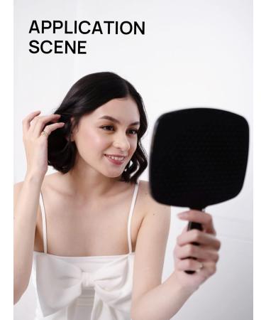 OMIRO Black Handheld Square Hand Mirror with Handle - Perfect for Makeup and Grooming (Pack of 1) - Buy Online on GoSupps.com