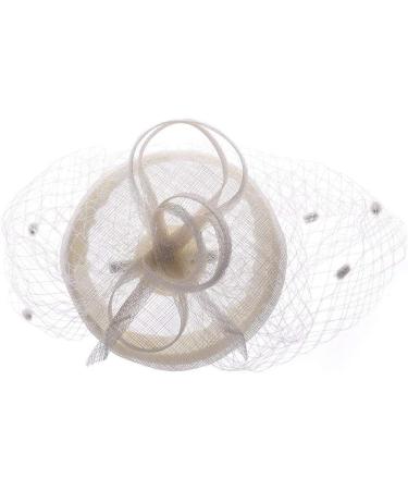 Elegant Light Beige Fascinator Hats for Women & Girls - Hair Clip Veil & Headband for Weddings Tea Parties & Cocktails - Buy Online on GoSupps.com