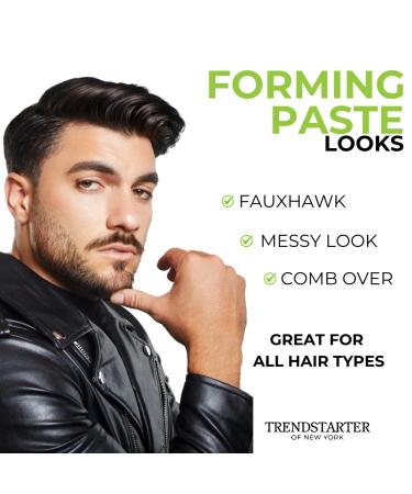 Buy TRENDSTARTER Forming Paste - 4oz Medium Hold & Shine - Lightweight Water-Based Hair Cream for All Hair Types - Premium All-Day Flake-Free Styling Product - Buy Online on GoSupps.com