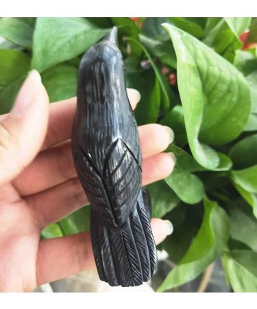 Natural Crystal Rough 1PC Crystals Animal Natural Obsidian Crystal Bird Corvus Black Obsidian Quartz Crow Gift Stones - Buy Online on GoSupps.com