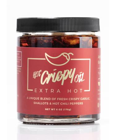 Hot Crispy Oil Fried Garlic Shallots Chili Peppers And Spices Flavor bomb Chili Crisp Hot Sauce Chili Oil - 6 Oz