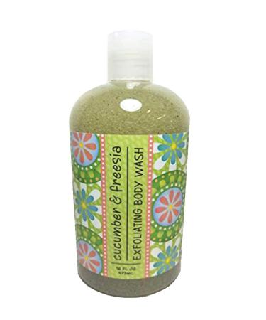 Greenwich Bay Exfoliating Body Wash Enriched with Shea Butter Blended with Loofah and Apricot Seed 16 oz (Cucumber & Freesia)