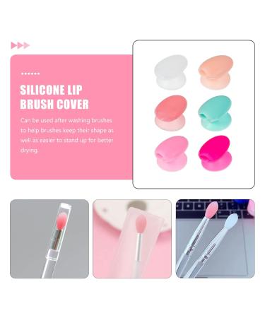 FRCOLOR 6pcs Lip Brush Set - Silicone Lip Gloss Applicator & Protector Covers | Anti-Lost Makeup Tools - Buy Online on GoSupps.com