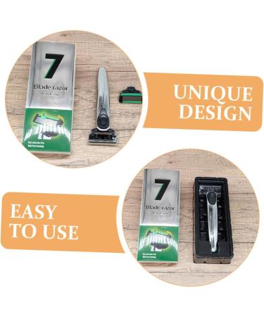 Magiclulu Professional Double-Edged Razor Set Metal Handle Haircut & Eyebrow Trimmer for Men | Premium Shaving Tools - Buy Online on GoSupps.com