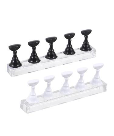 minkissy 2 Sets Nail Holder Professional Manicure Set Professional Manicure Kit Nail Art Practice Stand Nail Art Display Stand Crystal Display Stand Nail Practice Stand Nail Stand Metal 2.4X1.4X1.4CM Assorted Color 1