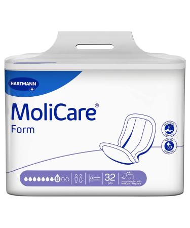 Molicare Form 8 drops for severe incontinence: high security extra outlet protection and discretion for women and men to use with Molicare Premium Fixing Pants 4x32 pieces 8 drops 128 pieces