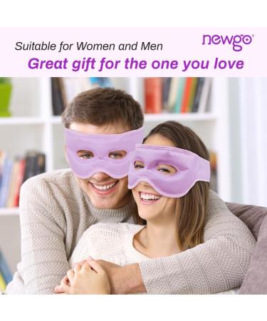 NEWGO Cold Eye Mask - Reusable Hot Cold Therapy Cooling Eye Mask for Puffy Eyes, Migraine, Dark Circles, Dry Eyes, Swollen Eyes, Sinus Pain - Light Purple - Buy Online on GoSupps.com