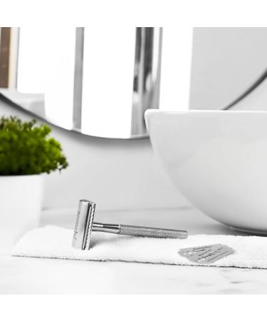 Eco-Friendly Two-Blade Razor Plane for Men & Women - Stainless Steel Blades Metal Design Silver - Buy Online on GoSupps.com