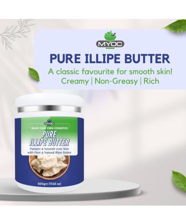 Illipe Butter | Kosmetische Qualit t | Langanhaltende Feuchtigkeit f r Haut und Haar | Perfekt f r Balsame Lotionen Seifen und Haarmasken | DIY-Formulierungen 500 g - Buy Online on GoSupps.com