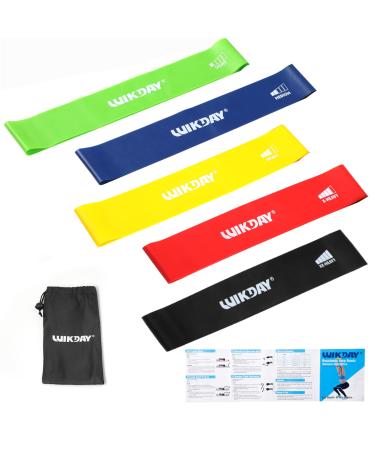 Resistance Bands for Working Out Exercise Loop Bands Workout Bands Set for Men Women Body Stretching Crossfit Training Home Workout Physical Therapy Booty Legs Set of 5 Multicolor