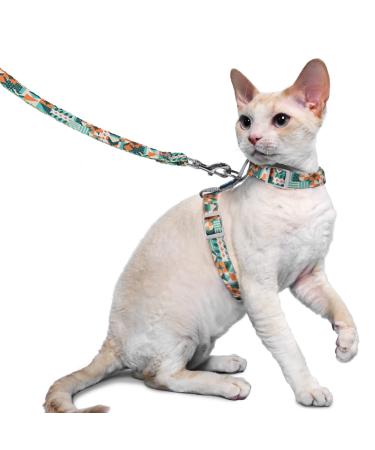 Supet Cat Harness and Lead Escape-Proof Cat Vest for Small Large Cats Adjustable Cat Collars Harnesses and Leads for Walking Lightweight Kitten Harness M (chest circumference: 35.6-53.3 cm) Grey