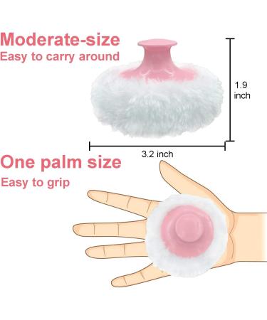 Large Fluffy Powder Puff for Body & Face - Soft Body Cosmetic Powder Puff - Baby, Kid, Adult - 3.2 Inch with Hand Holder - Pink - 2 Pack - Buy Online on GoSupps.com