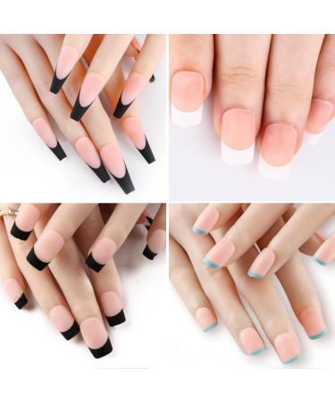 Ruarby Short Almond Press on Nail French Bowknot Fake Nail Acrylic False Nail Artificial Nail Glues on Nail for Womens Girls - Buy Online on GoSupps.com