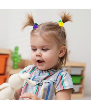Cartoon Fruit Hair Ties - 10pcs Jelly Fruit Elastic Bands for Girls, Cute Ponytail Holders for Toddler to Teens - No Damage Hair Accessories - Buy Online on GoSupps.com