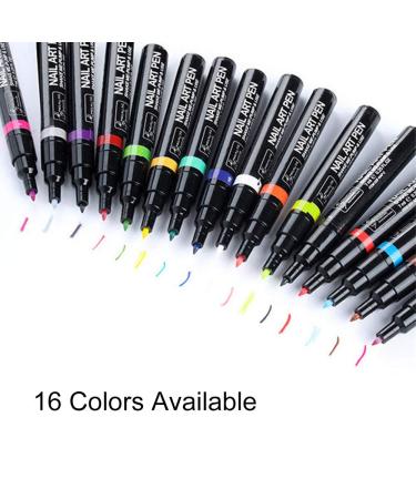 16Pcs One Step Gel Nail Polish Pen Set for DIY 3D Nail Art - Easy Application and Long-Lasting Results - Buy Online on GoSupps.com