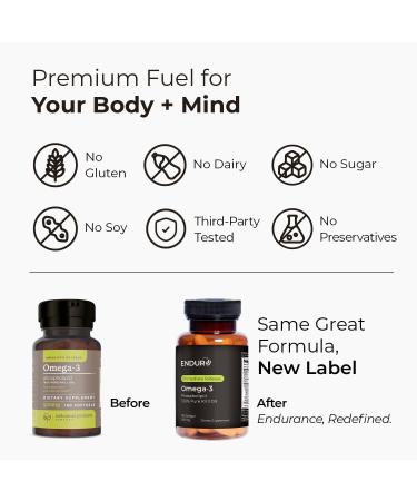 Endur Omega-3 Phospholipid (100% Pure Krill Oil) Heart Health Supplement Formulated for Optimal Absorption Gluten Free 500mg (180 Softgels) - Buy Online on GoSupps.com