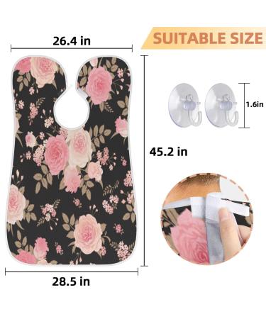 Roses Pattern Beard Bib Apron | Waterproof Hair Catcher for Men | Perfect Grooming Cloth & Gift Idea - Buy Online on GoSupps.com