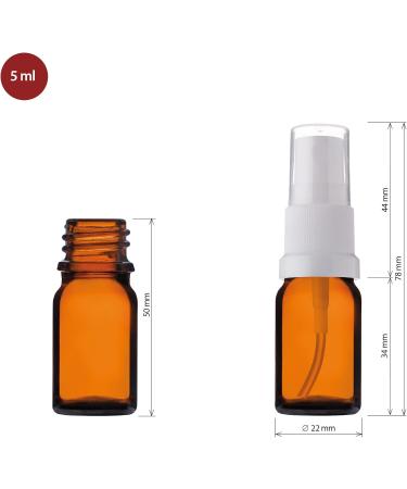 Handsunity 5ml-255 StK Amber Glass Spray Bottle Set | Pharmacy-Grade Brown Bottles with White Atomizer & 5 Accessories - Ideal for Essential Oils & More - Buy Online on GoSupps.com