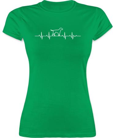 Shirtracer - Shirt Women - Gift for Dog Owners - Heartbeat Dog 05 Green S