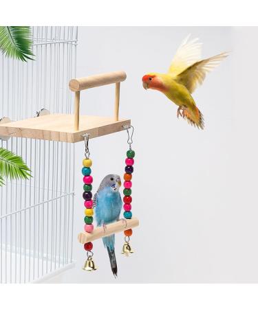 2pcs Bird Platform Stand Wooden Platform Play Exercise Stands Parrot Perches and Swing Bird Cage Toys Wood Swing Ferris Wheel Chewing for Parakeet Cockatiel Conure(size:1set) - Buy Online on GoSupps.com