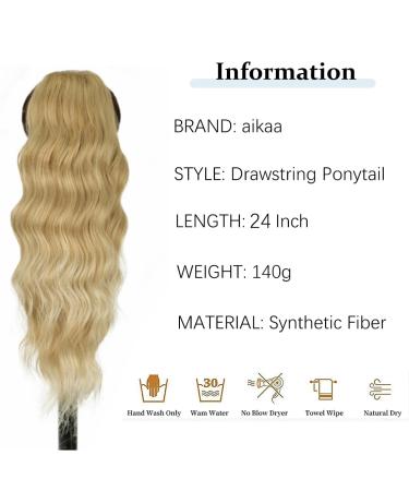 Aikaa Curls Synthetic Hair Extensions - 60cm Wavy Curly Ponytail (27/613#) for Women | International Shipping Available - Buy Online on GoSupps.com