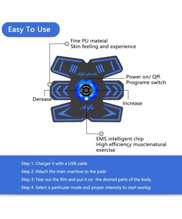 SPORTCDIA Rechargeable Abs Stimulator | Ultimate Fitness Equipment for Men and Women | Abdominal Muscle Training Workout Gear - Buy Online on GoSupps.com
