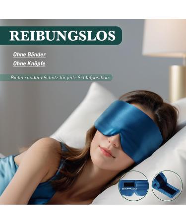 Joyhabit Royal Blue Silk Sleep Mask - Extra Large & Adjustable Eye Mask for Men and Women - Ideal for Night Sleep & Relaxation - Buy Online on GoSupps.com