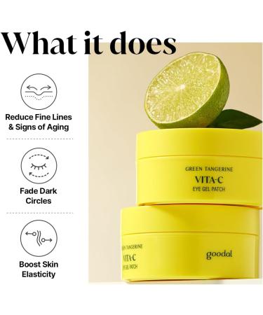 GOODAL Green Tangerine Vitamin C Moisturizing Eye Patch | 5-minute Hydrating Gel Patch (60 sheets) - Buy Online on GoSupps.com