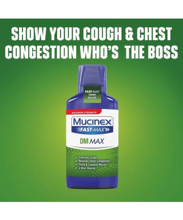 Mucinex Fast-Max DM Max Strength Cough Relief Liquid 6oz - Fast Acting Formula - Buy Online on GoSupps.com