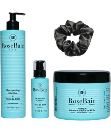 RoseBaie - My Castor Oil Hair Routine - Shampoo 500 ml - Mask 500 ml - Serum 100 ml + 1 Free Random Color Scrunchie - Buy Online on GoSupps.com