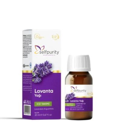 Selfpurity Organic Lavender Essential Oil 100% Pure and Natural Lavender Oil Premium Essential Oils for Diffusers Skin Aromatherapy Massage - 20 ml (0.68 fl oz)