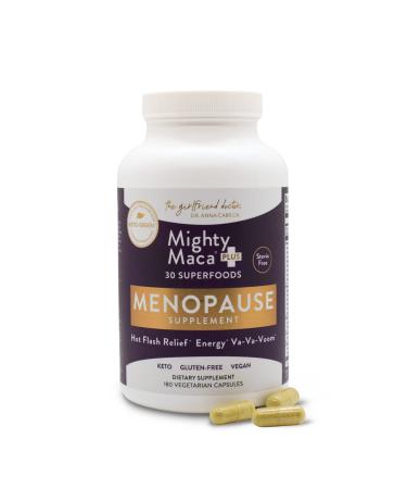 Mighty Maca Menopause Relief Capsules - by Physician Dr. Anna Cabeca Plant-Based Superfood Nutrition Supplement for Women Soothes Hot Flashes Night Sweats Hormone Balance Aids Digestion