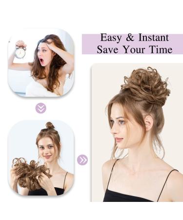 8 Inch Natural Black Messy Bun Hair Piece for Women - Human Hair Tousled Updo Extension with Wavy Curly Wrap Ponytail - Hair Scrunchies for Girls - Buy Online on GoSupps.com