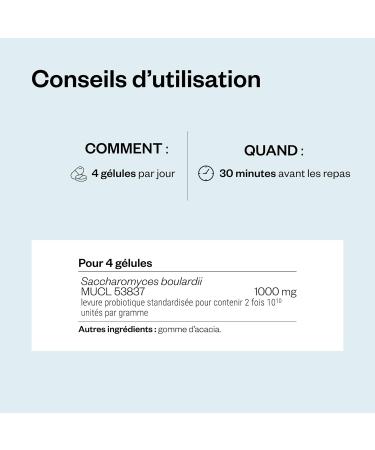 Saccharomyces Boulardii - Contribue R quilibrer la Flore Intestinale et R duire les troubles digestifs - 20 Milliards d UFC - Probiotique - Ultra Levure - Vegan - DrCaps - Supersmart - Buy Online on GoSupps.com