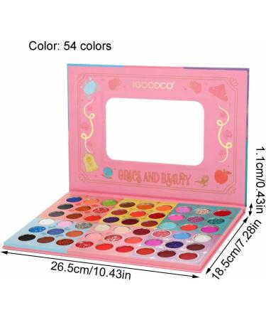 Shimmer Eyeshadow Palette 54 Colors Large Rainbow Eye Shadow - Waterproof High Pigmented Blendable Colorful Eyeshadow Palette for Holiday Cosmetics - Buy Online on GoSupps.com