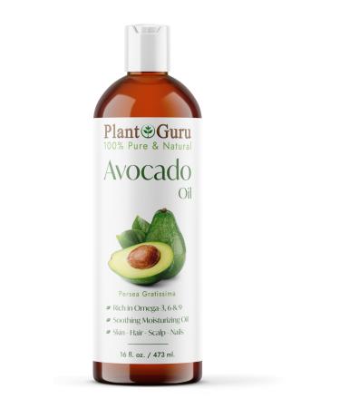 Avocado Oil 16 fl. oz. Cold Pressed 100% Pure Natural Carrier For Skin Face and Hair Growth Moisturizer. Perfect For DYI Creams Lotions Lip balm and Soap Making.