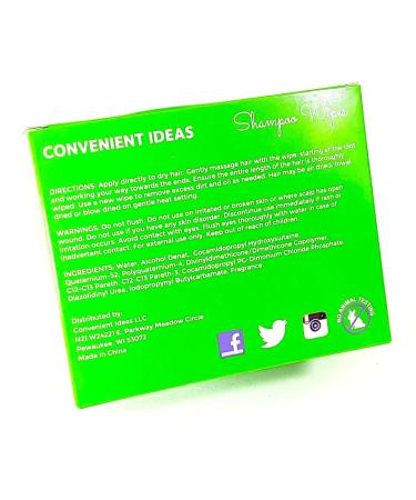 Convenient Ideas Shampoo Wipes Rinse Free Hair Cleansing 8 Pack Perfect for Travel & Easy Use - Buy Online on GoSupps.com
