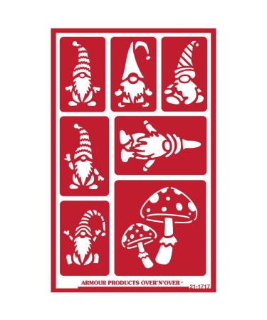 Armour Products Over N Over-Gnomes Over N Over Reusable Glass Etching Stencil, Brown
