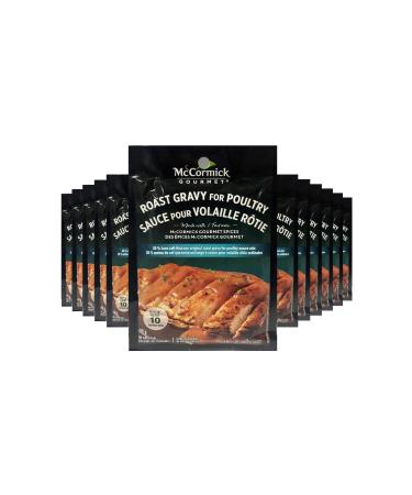 McCormick Gourmet Premium Quality Dry Sauce Mix Roast Poultry Gravy Less Salt 30g Case Pack 12 Count