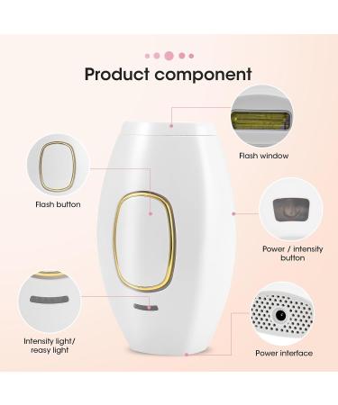 IPL Hair Remover Mini Home Laser - 500,000 Flashes, 5 Energy Gears - Body Face Bikini Area - Portable Lightweight - Gifts for Women and Men (White) - Buy Online on GoSupps.com