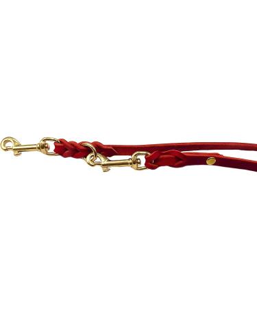 Buy Dogeleine Fat Leather Brass Leash for Small & Large Dogs - Adjustable 2m 2.40m 2.80m 3.50m 5m - Durable Red Double Linen Design - Buy Online on GoSupps.com