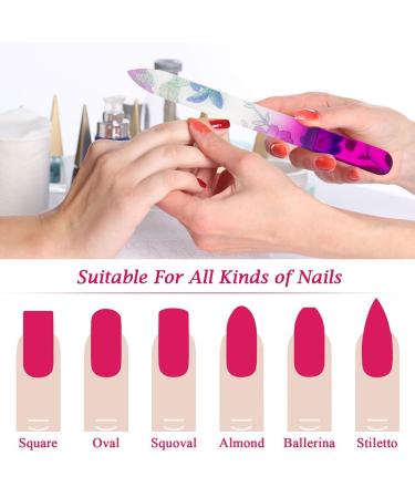 4 Pack Glass Nail Files - Crystal Double-Sided Manicure Set for Gentle Nail Care - Multi-Colored with Case - Perfect Gift for Women & Girls - Buy Online on GoSupps.com