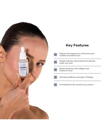 Hydrolyzed Collagen Hyaluronic Acid Hydrating Complex Eye Contour Serum Treatment for Dark Circles Puffy Eyes Wrinkles Under Eye Bags Fine Lines Anti-Aging Renewal Effective Formula - Buy Online on GoSupps.com