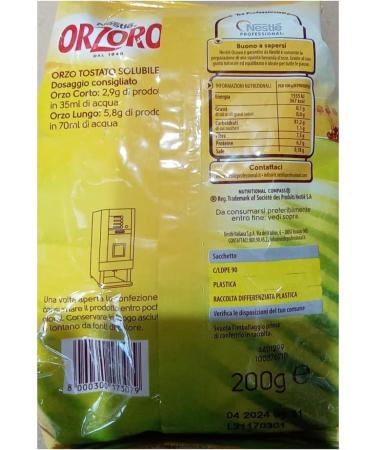  Italian Gourmet E.R. Nestl Orzoro Soluble Roasted Barley 200g Soluble Roast Barley Bag - Buy Online on GoSupps.com